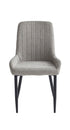 C-1512 Dining Chairs, Grey, Fabric Seat and Back, Black Legs, (Set of 2)