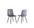 C-1632 Dining Chair, Dark Grey, Velvet, Modern Diamond Pattern Stitching Details, Set of 2