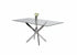T-1448 | C-1879 Dining Set, 7 Pc, 63" Table + 6 Grey Chairs, Chrome Steel Table Legs, Glass Top