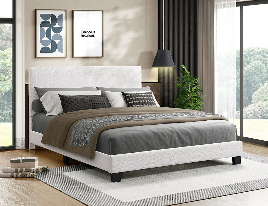 IF-5582 Bed, Beige (Creme) , Boucle Fabric