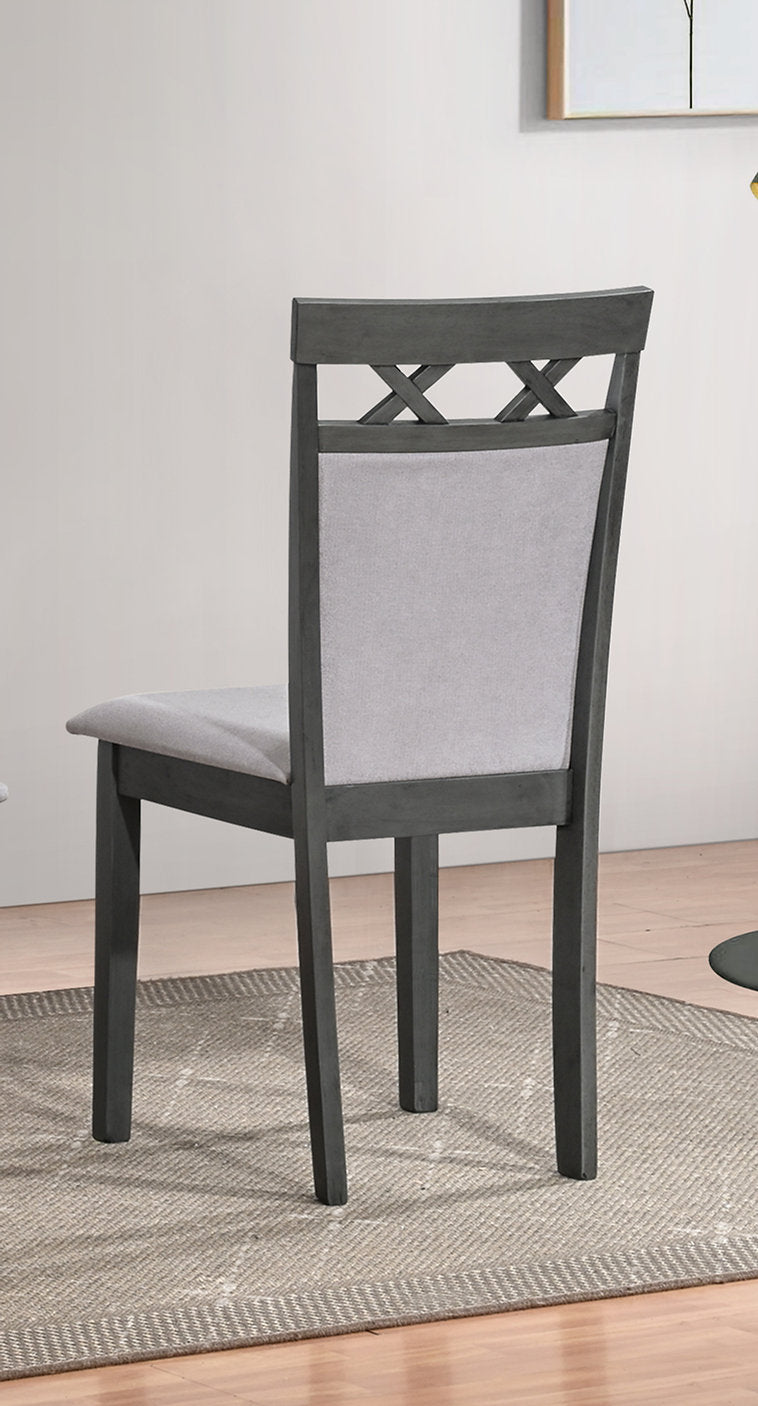 C-1096 Dining Chair, Fabric Seat, Antique Grey Wooden Frame