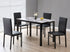 IF-1056 Dining Set, 5 Pc, 48" Table + 4 Black Chairs, White Faux Marble Top Table
