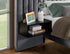IF-5560 Bed, Grey, Velvet, Includes 2 Black Night Stands