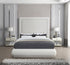 Bed - Creme Linen Fabric with 72" High Padded Headboard  IF-5200