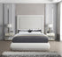 IF-5200 Bed, Creme, Linen Fabric, 72" High Padded Headboard