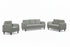 IF-8250 Sofa Set, 3Pc, Grey, Soft-Touch Fabric, Black Legs