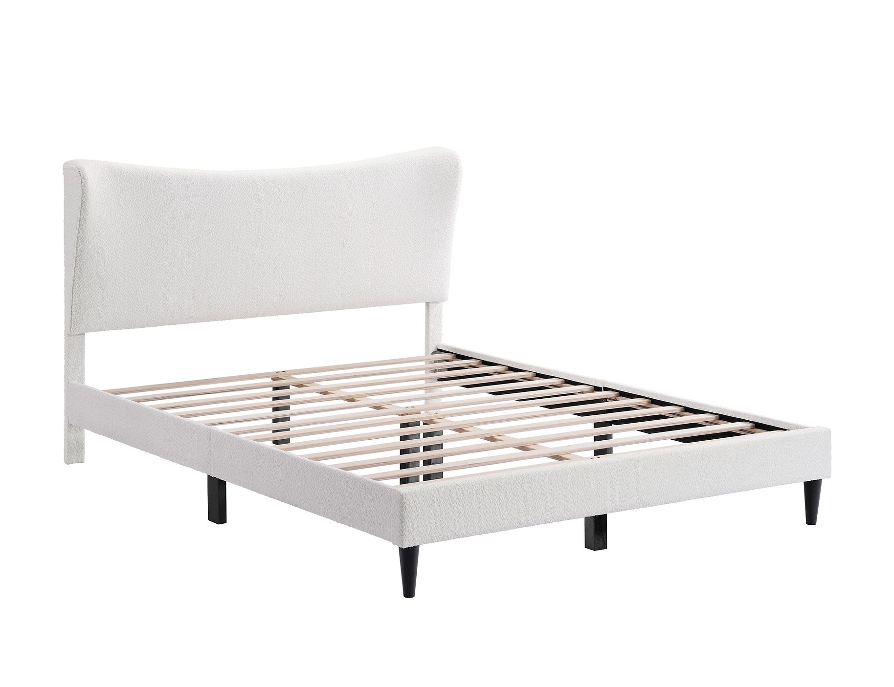 IF-5585 Bed, Cream, Boucle-Style Fabric for a Soft, Textured Feel