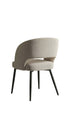 T-1642 | C-1644 Dining Set, 5Pc, Beige Chairs, 48" Black Round Table, Fluted Base