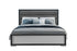 "AMELIA BLACK" Deluxe Bedroom Set, 6Pc, Sleek Silver, Black Accent Trim