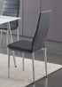 Dining Chair -  Grey Faux Leather with Chrome Legs C-5081
