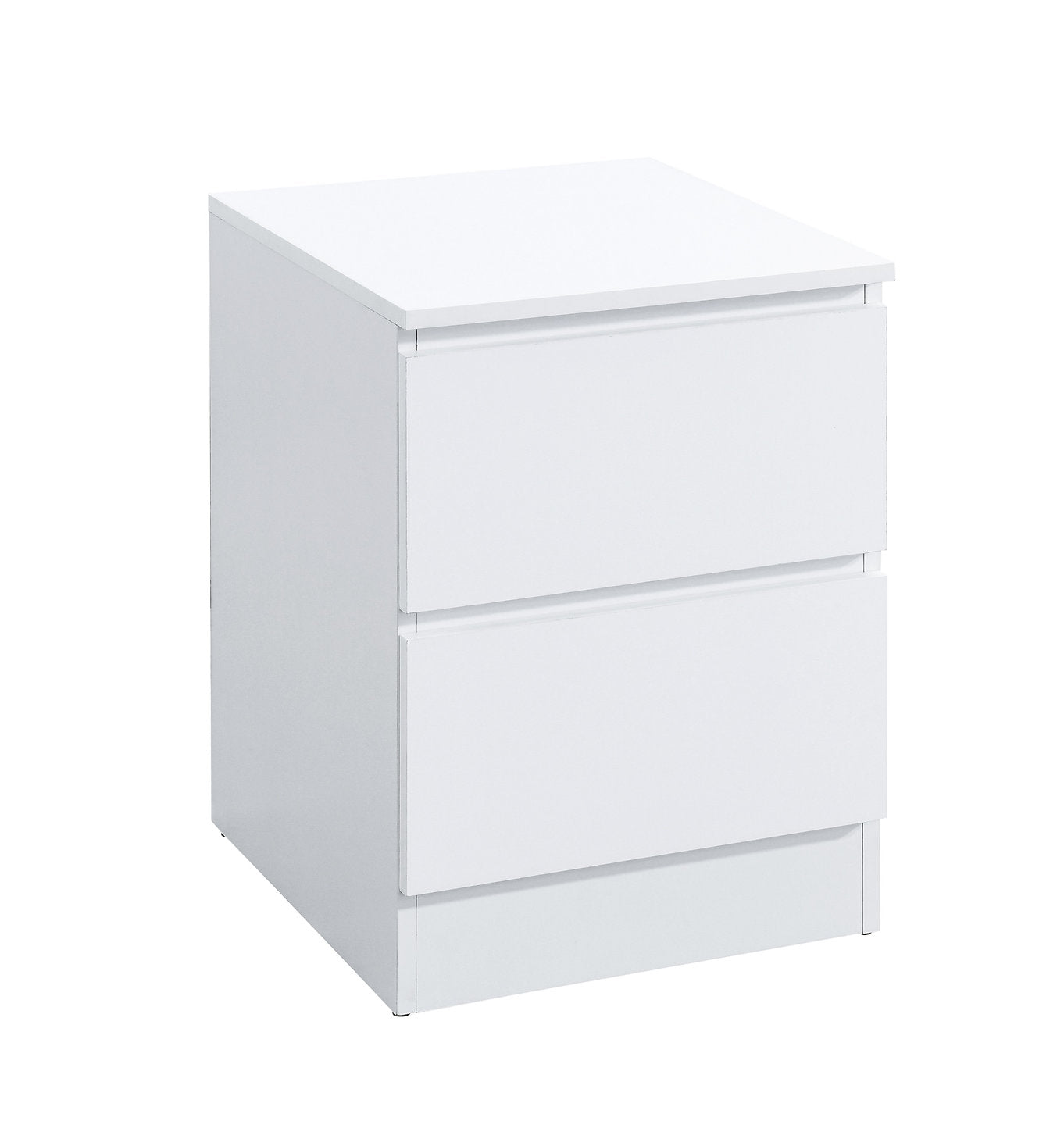 Night Table - White Wood Veneer with 2 Drawers  IF-3421