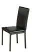 C-1210 Dining Chair, Black, Faux Leather Seat and Black, Gun Meal Legs
