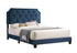 IF-5611 Bed, Blue, Velvet with Diamond Pattern Tufting