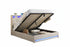 IF-5404 Lift Bed, Beige, Fabric, Button Tufting, Under Bed Storage, Hydraulic Lift for Easy Lifting, USB Charging, LED Accent Lighting, Remote Control