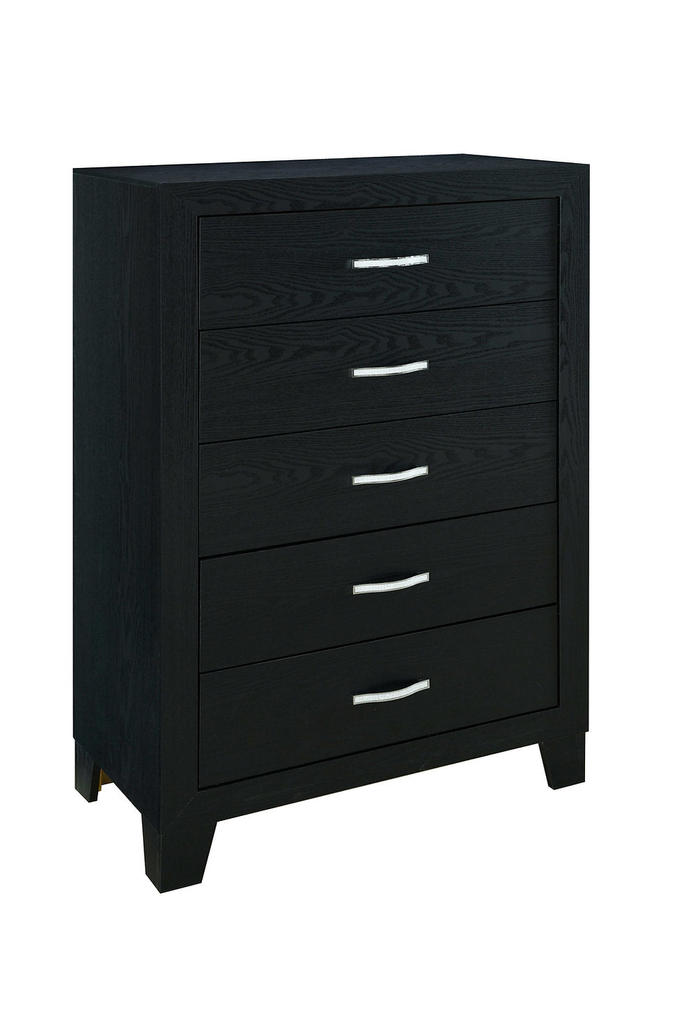 "REID" Chest, Black, 5 Drawer, Modern Contemporary Design