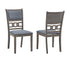 C-1084 Dining Chairs, Grey Frame, Dark Grey Fabric Upholstered Cushion Seats (Set of 2)