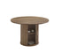 T-1408 | C-1413 Dining Set, 5 Pc, 48" Round Wood Table, Pedestal Design, Hidden Door, Fluted Base, 4 Black Chairs