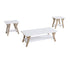 IF-3506 Coffee Table Set, 3Pc, White Top, 48" Coffee Table, 22" End Tables, Natural Frame