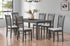 T-1030 | C-1031 Dining Set, 7 Pc, 63" Table + 6 Chairs, Antique Grey, Fabric Upholstered Cushion Seats