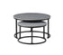 IF-2631 Coffee Table Set, 2Pc, Nested, Sintered Stone Grey Marble Top, Black Steel Base