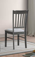 T-1030 | C-1031 Dining Set, 7 Pc, 63" Table + 6 Chairs, Antique Grey, Fabric Upholstered Cushion Seats