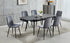 T-1472 | C-1474 Dining Set, 7Pc, 48"-71" Extension Table, Sintered Stone Black Mable, Dark Grey Velvet Chairs