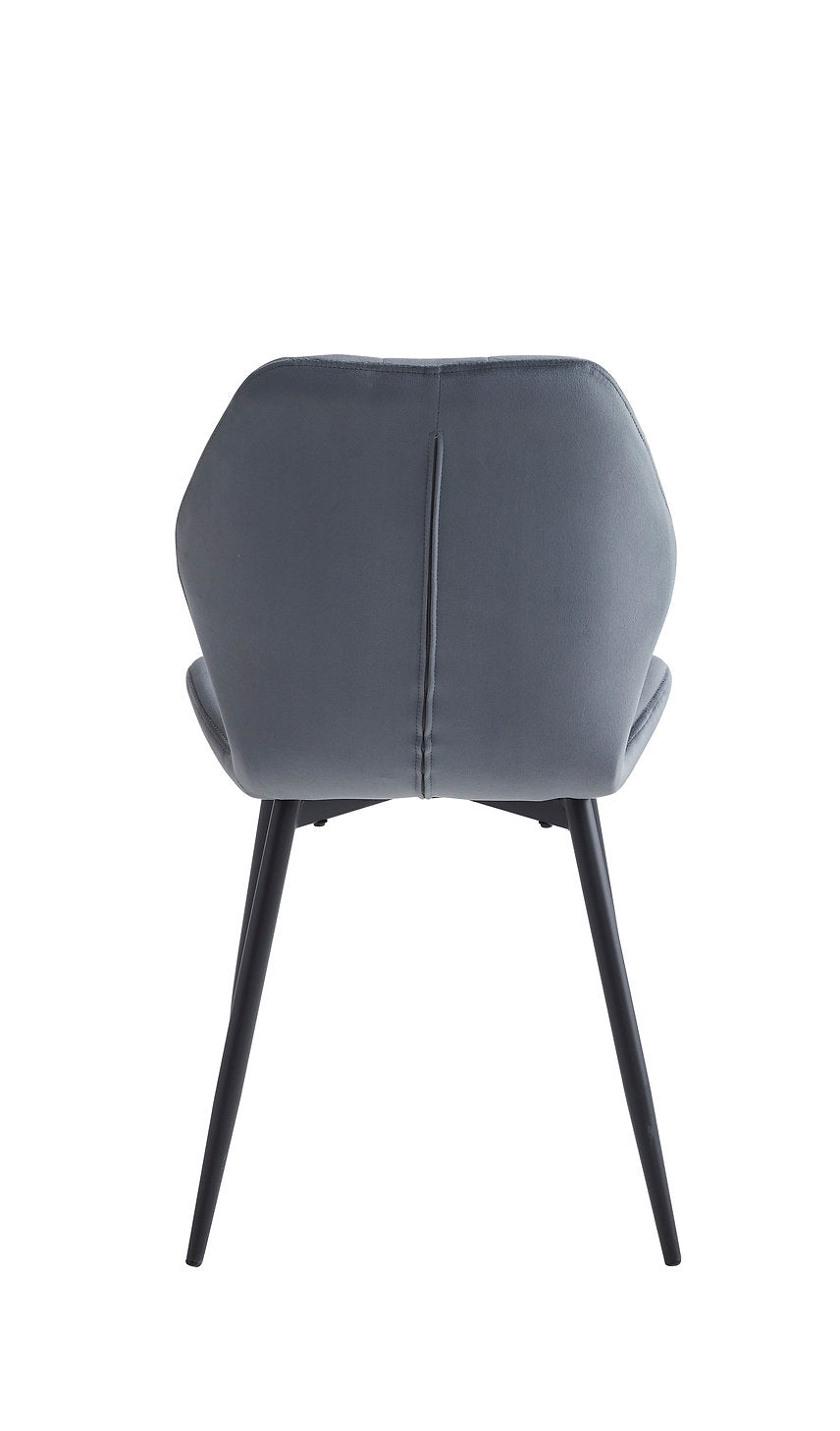 C-1536 Dining Chairs, Dark Grey Velvet, Black Legs, (Set of 2)