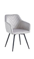 T-1550 | C-1551 Dining Set, 7 Pc, 71" Table + 6 Chairs, Light Grey Chairs, White Faux Marble Top Table