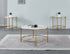 IF-2654 Coffee Table Set, 3Pc, Gold Base, MDF Faux Marble Top