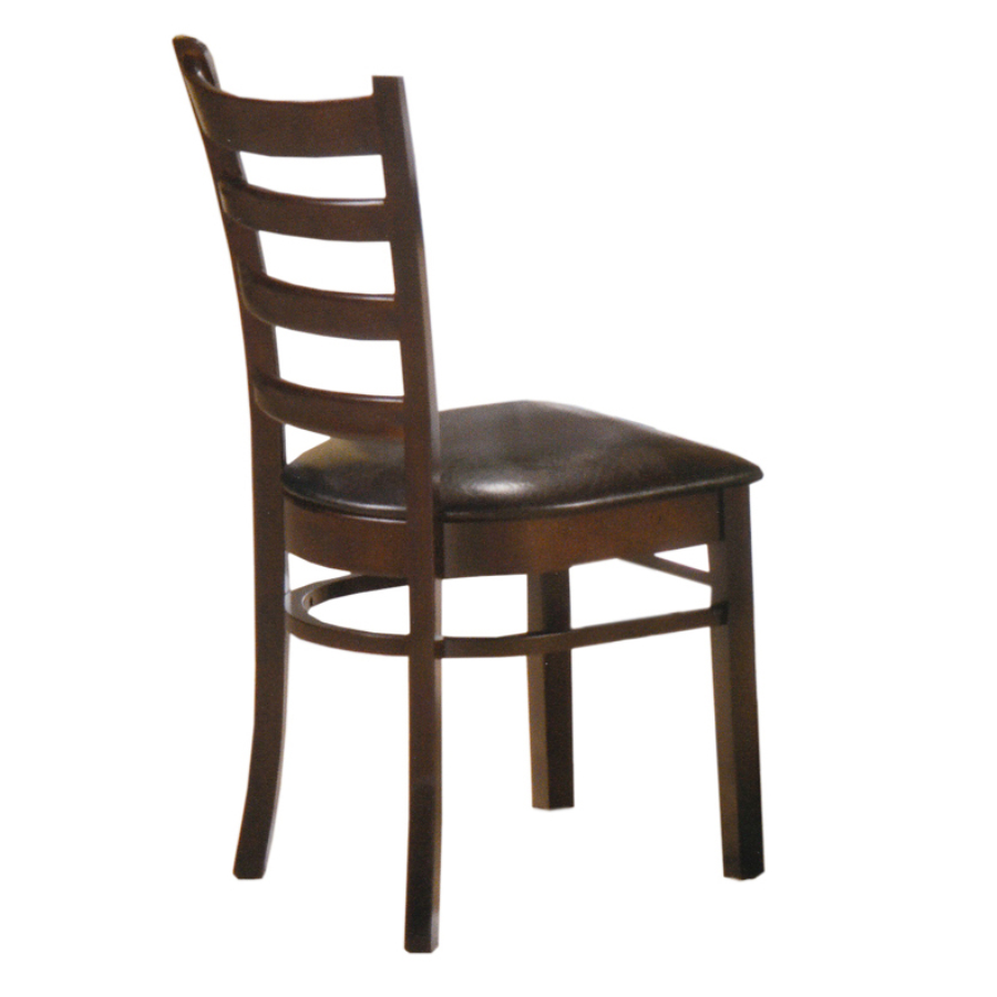 C-1062 Dining Chair, Espresso, Faux Leather Seat, Wood Frame