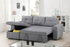 IF-9031 Sectional Sofa Bed, 88" Wide, Grey, Fabric, Reversible Chaise, Lift-Up Storage Compartment