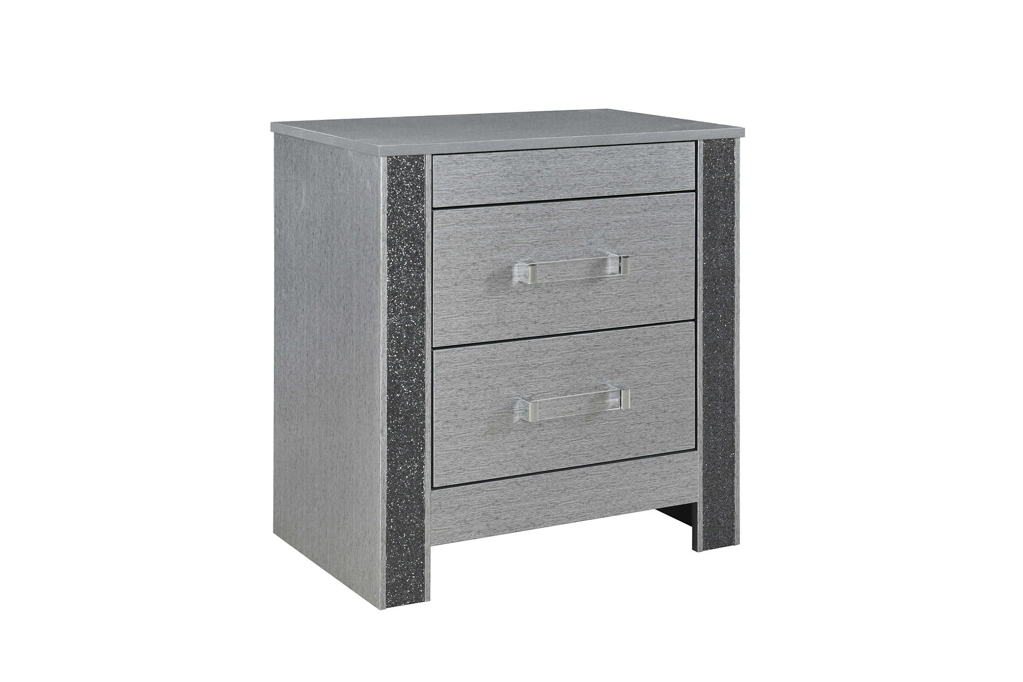"LOGAN SILVER" Deluxe Bedroom Set, 6Pc, Sleek Silver, Dazzling Crushed Crystal Accents