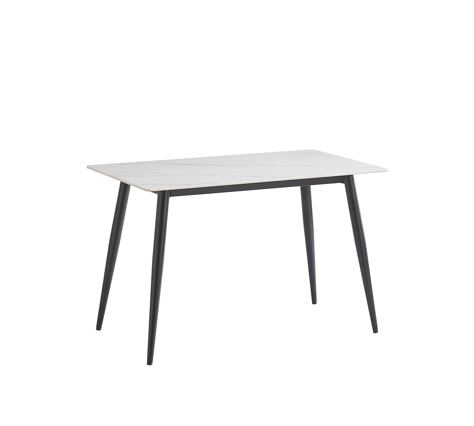 T-1630 | C-1631 Dining Set, 5 Pc, 48" Table + 4 Chairs, Light Grey Chairs, White Faux Marble Top Table
