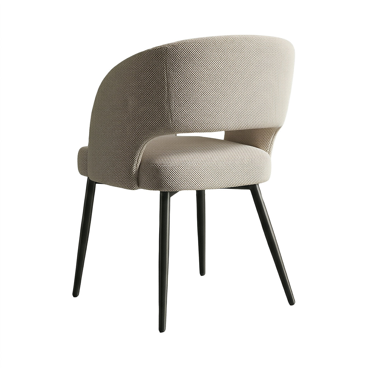 T-1643 | C-1644 Dining Set, 7Pc, Cream Chairs, Black 71" Oval Table, Fluted Base