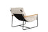 IF-665 Accent Chair, Beige / Cream, Plush Tufted Cushion, Black Metal Frame