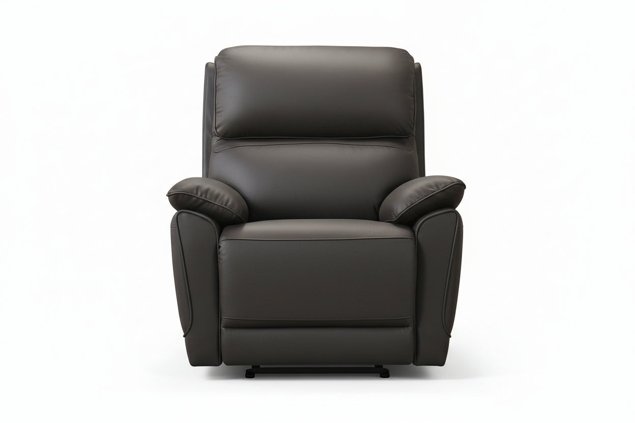 IF-8170 Power Recliner Armchair, Soft Chocolate Brown, Genuine Leather/Match, USB Charging