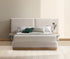 IF-5927 Bed, Tall Panel Headboard, Floating Night Stands, Ivory Fabric