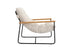 IF-665 Accent Chair, Beige / Cream, Plush Tufted Cushion, Black Metal Frame