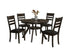 T-1085 | C-1091 - 5 Pc Dining Set - 48" Round Espresso Wood Table and 4 Chairs