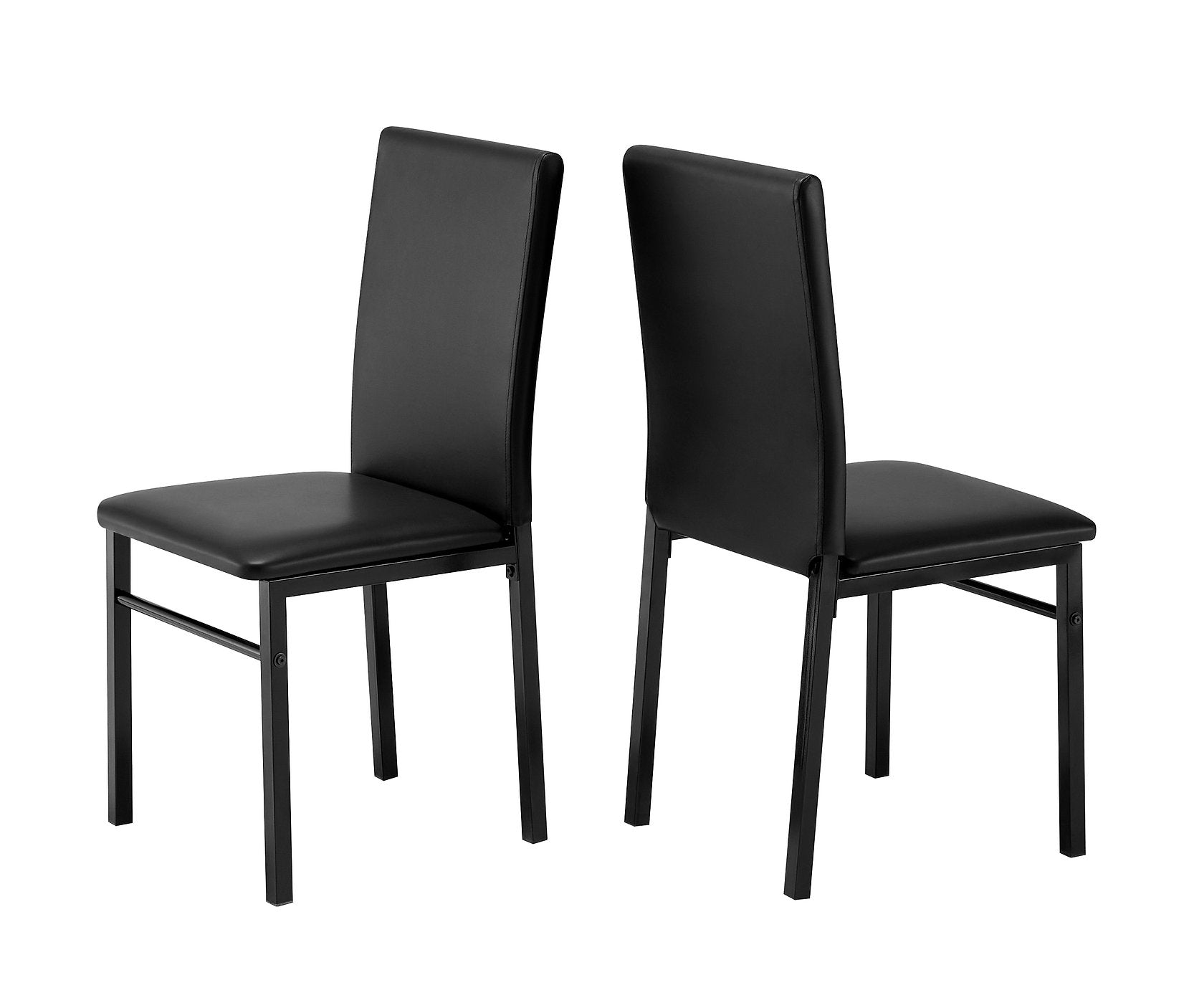 IF-1056 Dining Set, 5 Pc, 48" Table + 4 Black Chairs, White Faux Marble Top Table