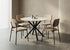T-1650 | C-1651 Dining Set, 5Pc, Cream Chairs, 40" Round Dining Table, Chanel Stone Top