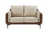 IF-8210 Loveseat, 2-Tone Cream and Mocha, Premium High-Performance Fabric, Black Legs