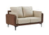 IF-8210 Loveseat, 2-Tone Cream and Mocha, Premium High-Performance Fabric, Black Legs