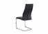 C-1574 Dining Chair, Black, Faux Leather, Chrome C-Shape Frame, Elegant Diamond Stitching