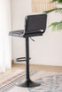 ST-7800 Barstool, Black Faux Leather, Adjustable Height, Black Base, Footrest