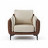 IF-8210 Armchair, 2-Tone Cream and Mocha, Premium High-Performance Fabric, Black Legs