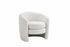 IF-6870 Armchair, Plush White Teddy Bear Fabric, Curved Barrel-Style