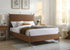 IF-5125 Bed, Brown Wooden legs, Upholstered Headboard, and Frame