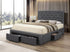 IF-5295 Bed, Dark Grey, Fabric, 3 Storage Drawers, Padded Headboard