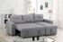 IF-9031 Sectional Sofa Bed, 88" Wide, Grey, Fabric, Reversible Chaise, Lift-Up Storage Compartment